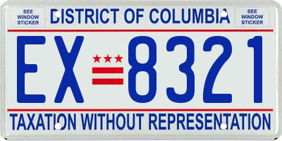 DC license plate EX8321