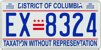 DC license plate EX8324