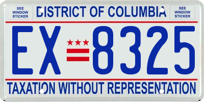 DC license plate EX8325