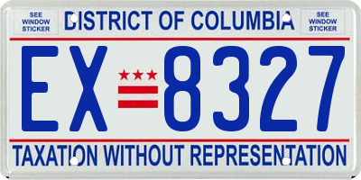 DC license plate EX8327