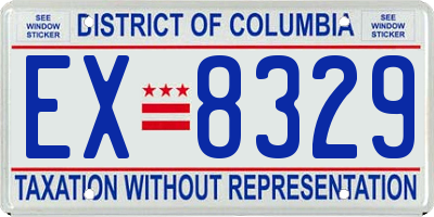 DC license plate EX8329