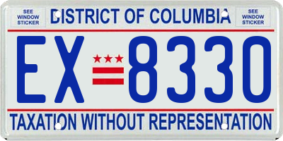 DC license plate EX8330