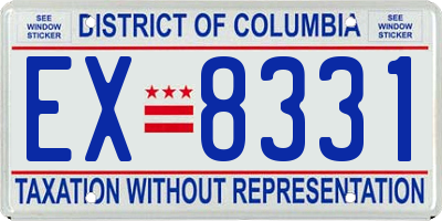 DC license plate EX8331