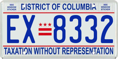 DC license plate EX8332