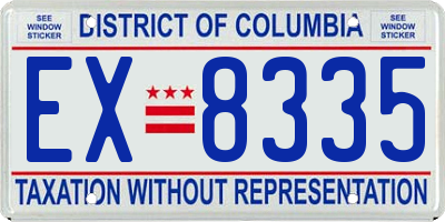 DC license plate EX8335