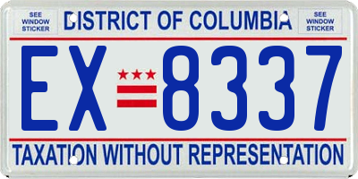 DC license plate EX8337