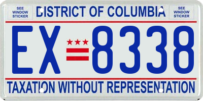 DC license plate EX8338