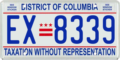DC license plate EX8339