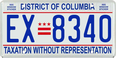 DC license plate EX8340