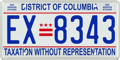 DC license plate EX8343