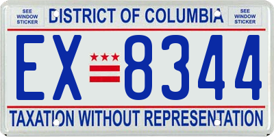 DC license plate EX8344
