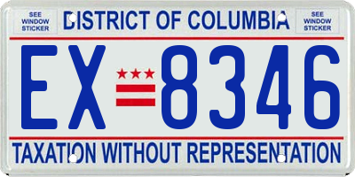 DC license plate EX8346