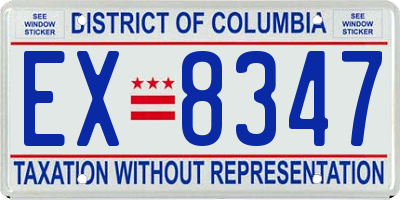 DC license plate EX8347