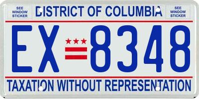 DC license plate EX8348