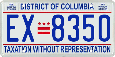 DC license plate EX8350