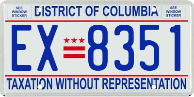 DC license plate EX8351