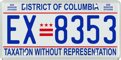 DC license plate EX8353