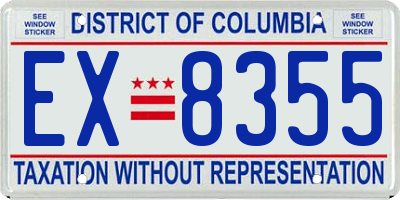 DC license plate EX8355