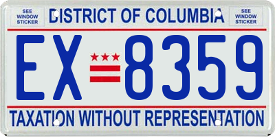 DC license plate EX8359