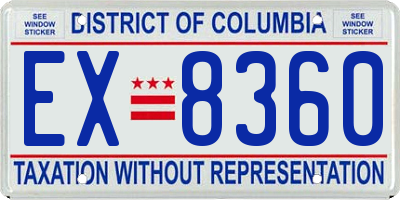 DC license plate EX8360