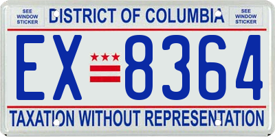 DC license plate EX8364