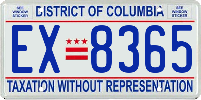 DC license plate EX8365