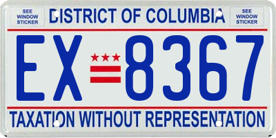 DC license plate EX8367