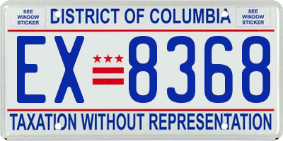 DC license plate EX8368