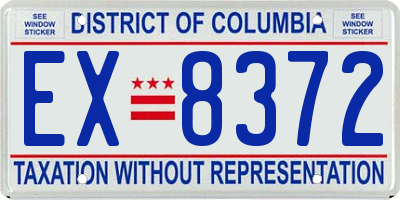 DC license plate EX8372