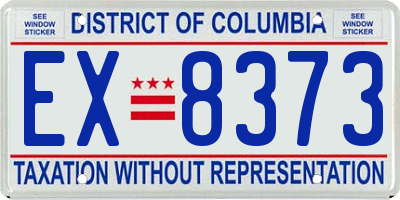 DC license plate EX8373