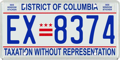 DC license plate EX8374