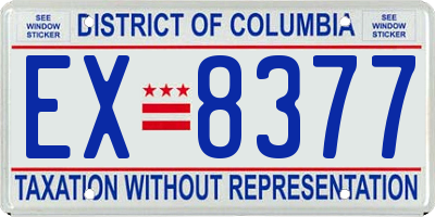 DC license plate EX8377