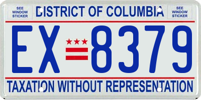 DC license plate EX8379