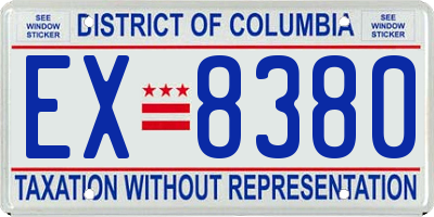 DC license plate EX8380