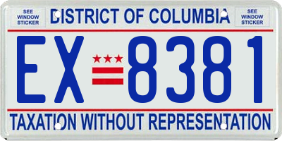 DC license plate EX8381