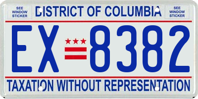 DC license plate EX8382