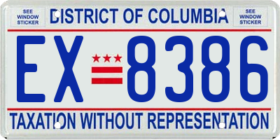 DC license plate EX8386