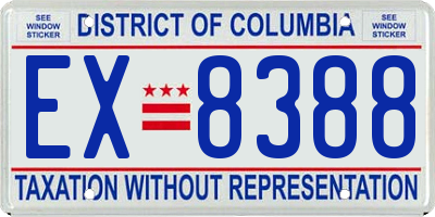 DC license plate EX8388