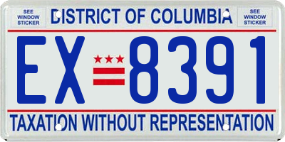 DC license plate EX8391