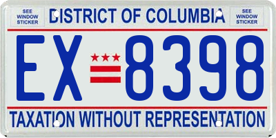 DC license plate EX8398