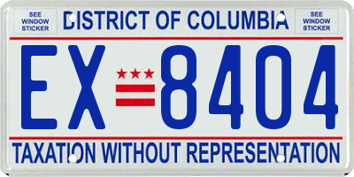 DC license plate EX8404