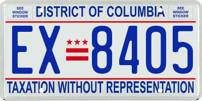 DC license plate EX8405