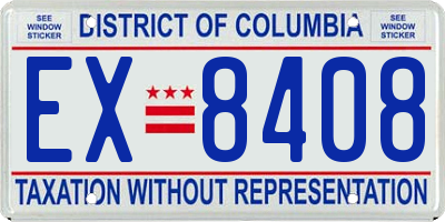 DC license plate EX8408