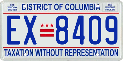 DC license plate EX8409