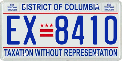 DC license plate EX8410