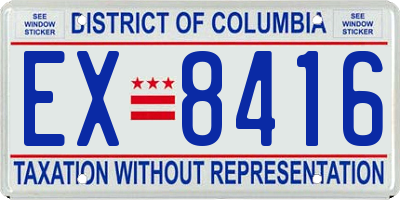 DC license plate EX8416