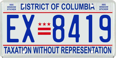 DC license plate EX8419