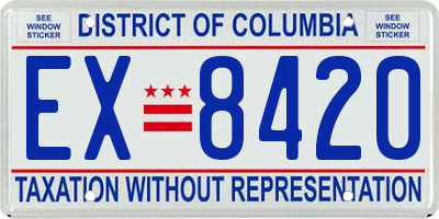 DC license plate EX8420