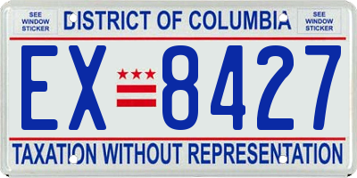DC license plate EX8427