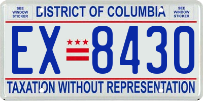 DC license plate EX8430
